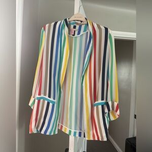 Alice and Olivia Silk Rainbow Blazer